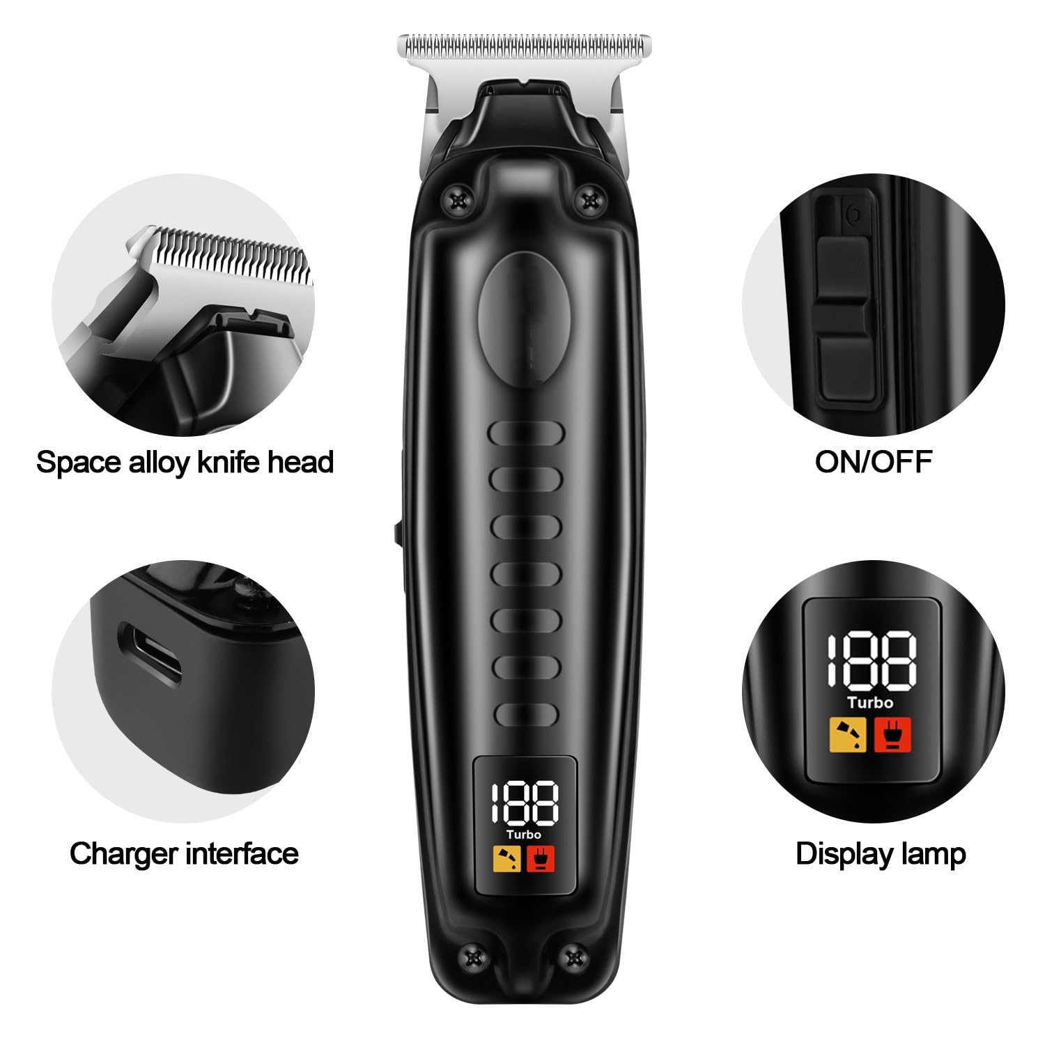 Tosatrice per capelli, Zero Gap Cutter Tagliacapelli Professionale Da Uomo Ricaricabile Tramite USB