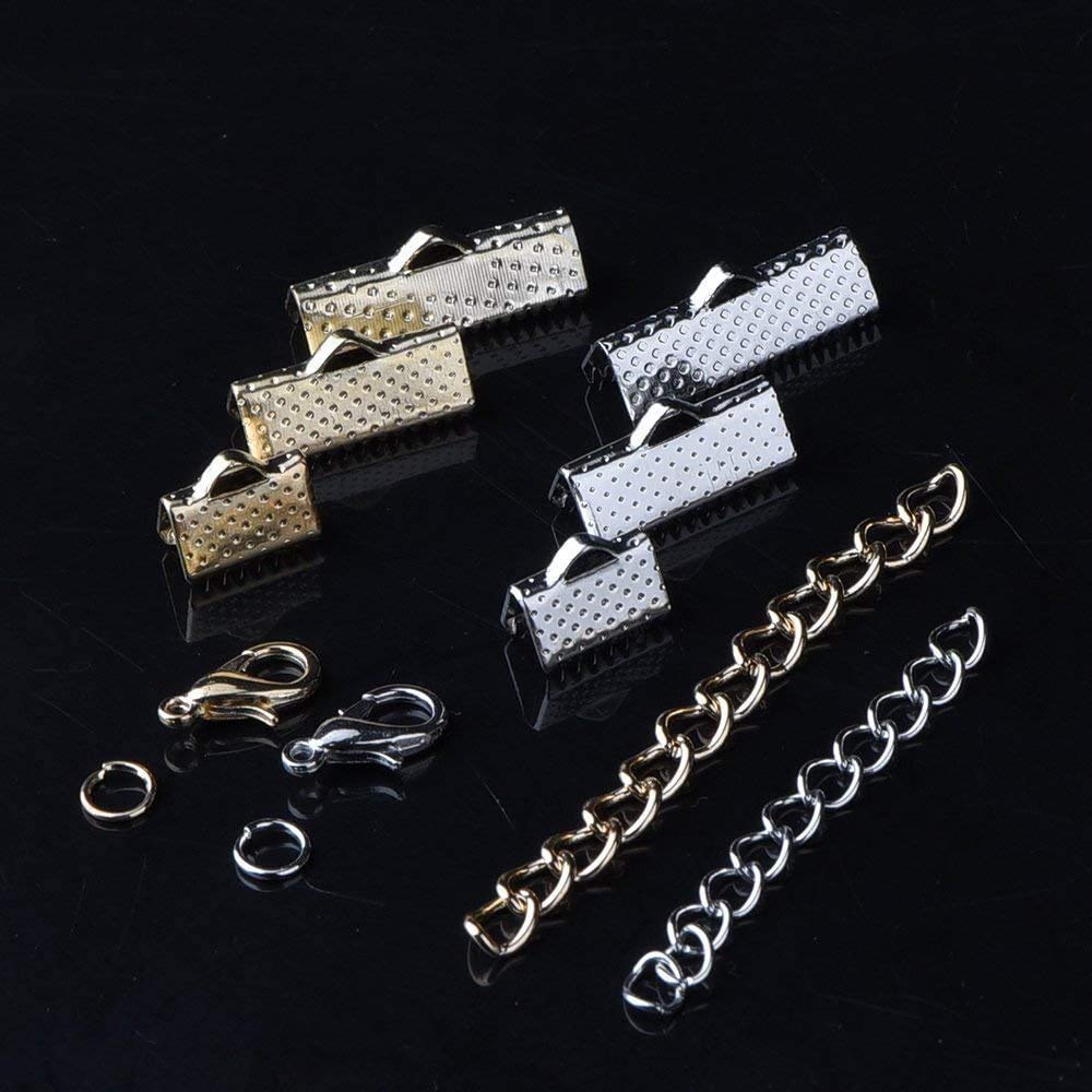 Avesteir Kit Collier Et Bracelet Fermoirs (120pcs Fermoirs à Homard, 840pcs Anneaux De Saut), Outils D'ouverture D'anneau De Saut, 6 Couleurs
