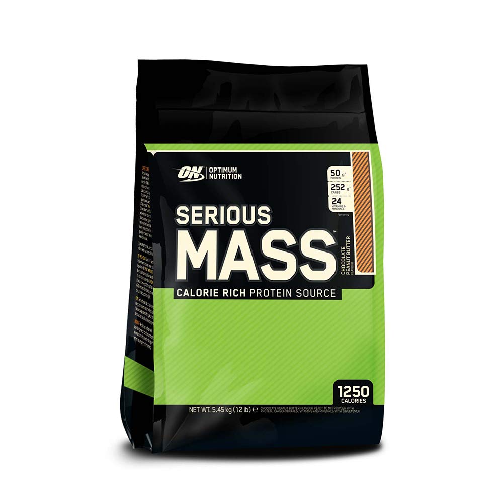 Optimum Nutrition Proteína On Serious Mass 12 Lbs (5,45 Kg) Sabor Chocolate crema cacahuete
