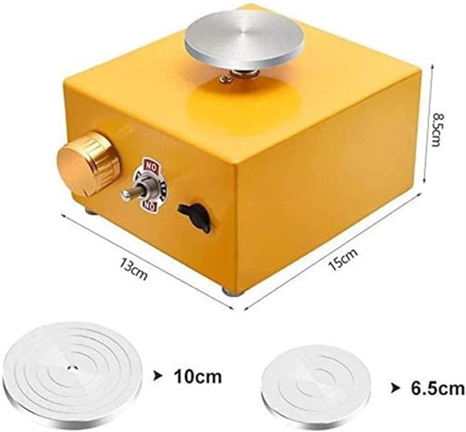 Elektryczne koło ceramiczne do ceramiki, mini koło garncarskie, 2 gramofony (6,5 cm/10 cm), regulowana prędkość, z zestawami do rzeźbienia w glinie, do baru garncarskiego, sklepu z materiałami budowl