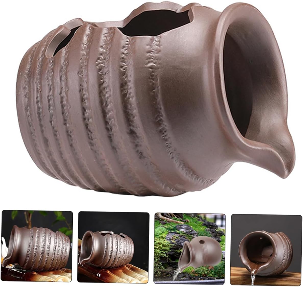 Water Jar Decoration Fountain Spitter Ceramic Pot Shape Spitter Garden Ceramic Pot Statue