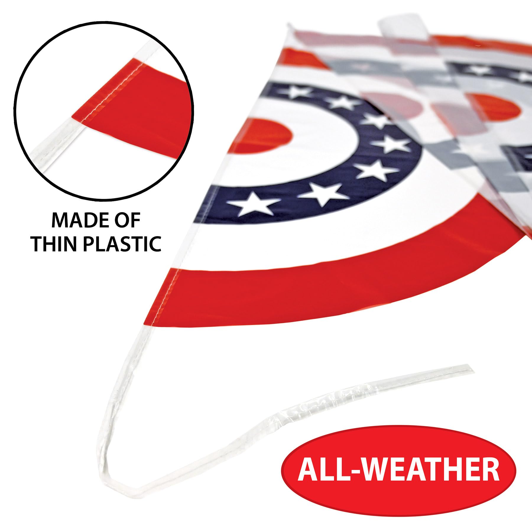Beistle 59850 Patriotic Bunting Banner, 28 cm x 12 ', rosso/bianco/blu