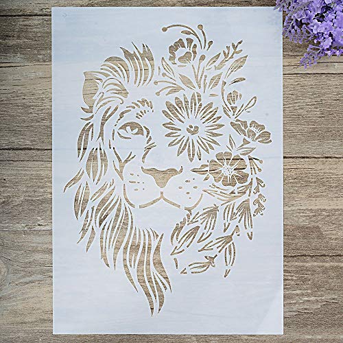 DIY Decorative Lion Stencil Template for Painting on Walls Furniture Crafts (A4 Size)
