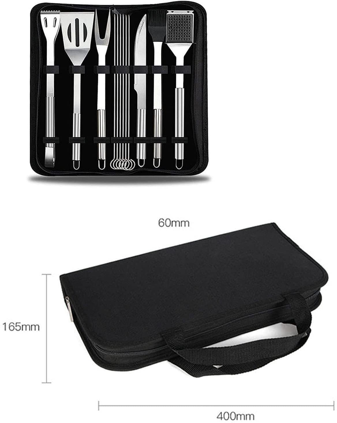 Set di 12 Accessori per Barbecue, Kit di Utensili per Barbecue in Acciaio Inossidabile per Uomini, Donne, Campeggio e Barbecue in Giardino