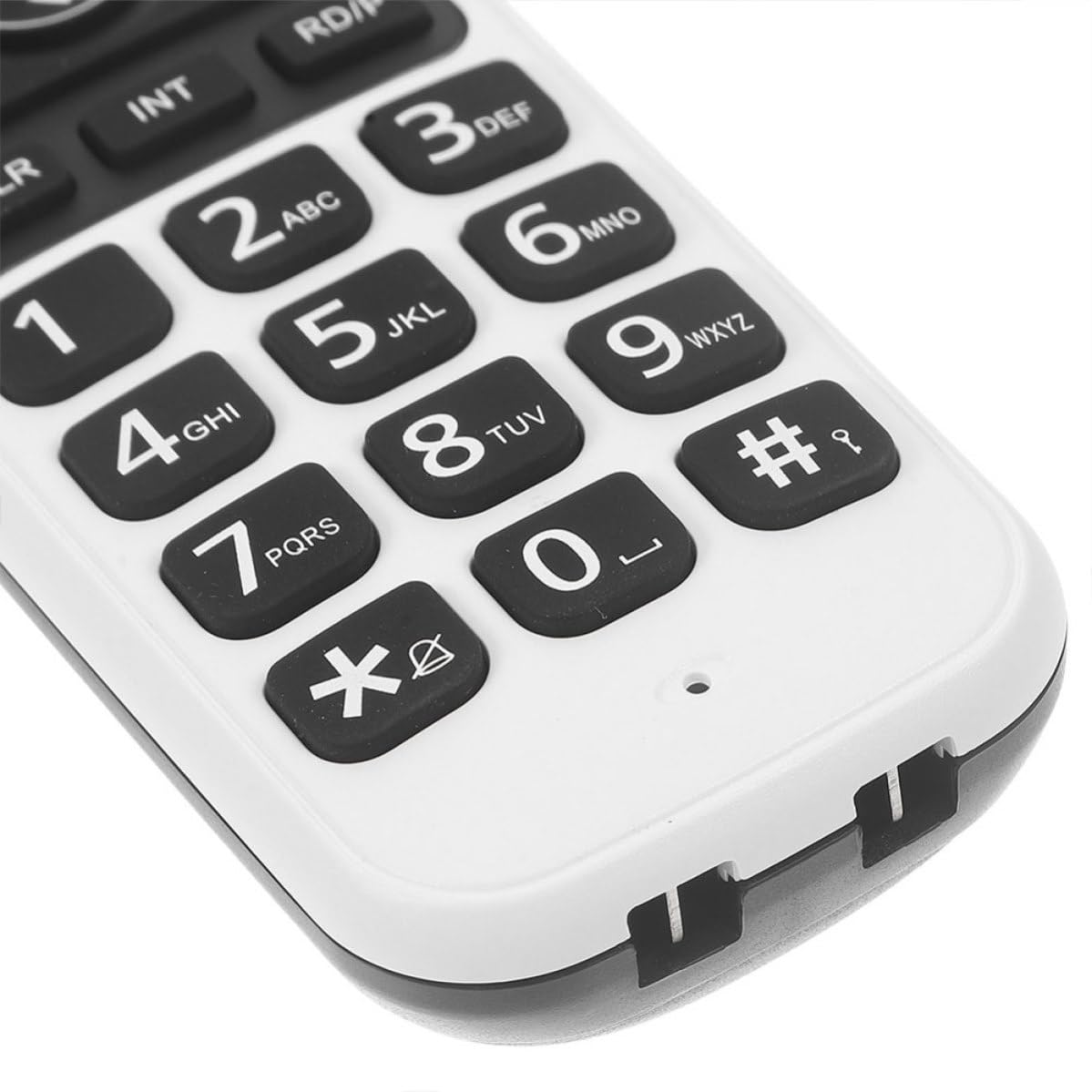 Telefono Cordless Digitale a Tasti Grandi, Telefono di Casa Senza Fili Espandibile, Bianco, Display LCD, ABS, per Casa e Ufficio, per Anziani e Ipovedenti