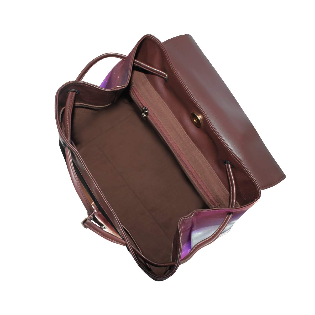 Montoj Angel-Reisetasche mit langem Haarmuster, Leder, Campus-Rucksack