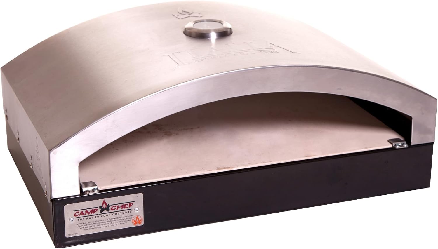 Camp Chef Artisan Outdoor Pizza Oven, 16" Two Burner Accessory, Ceramic Pizza Stone, 16 in. x 24 in. x 9 in