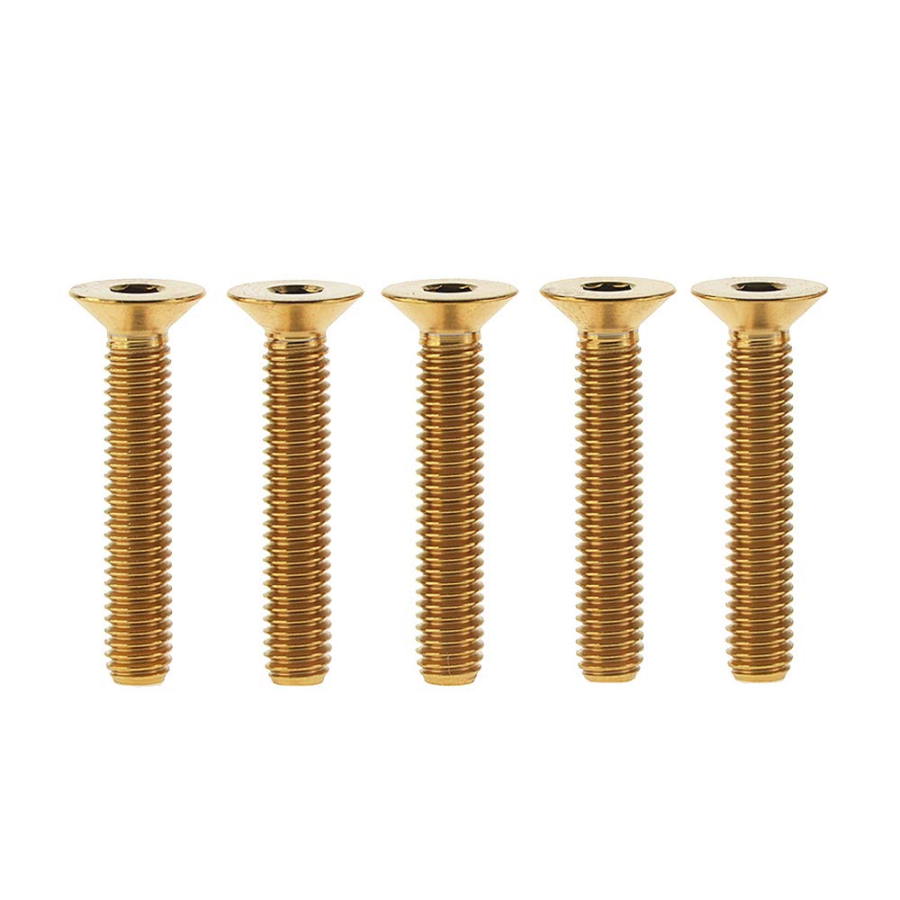 DWAMMEBRS Bolts DIN7991 M6x10 12 15 20 25 30 35 40 45mm Countersunk Hex Socket Screws Pack of 5(Gold,M6x45mm)