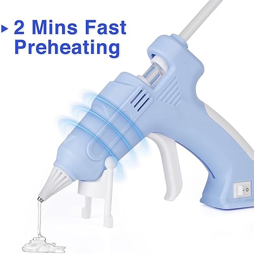 Miniatura 2 de Kit de pistola de pegamento caliente inalámbrica con 20 varillas, pistola de pegamento termofusible recargable de tamaño completo, juego de pistola