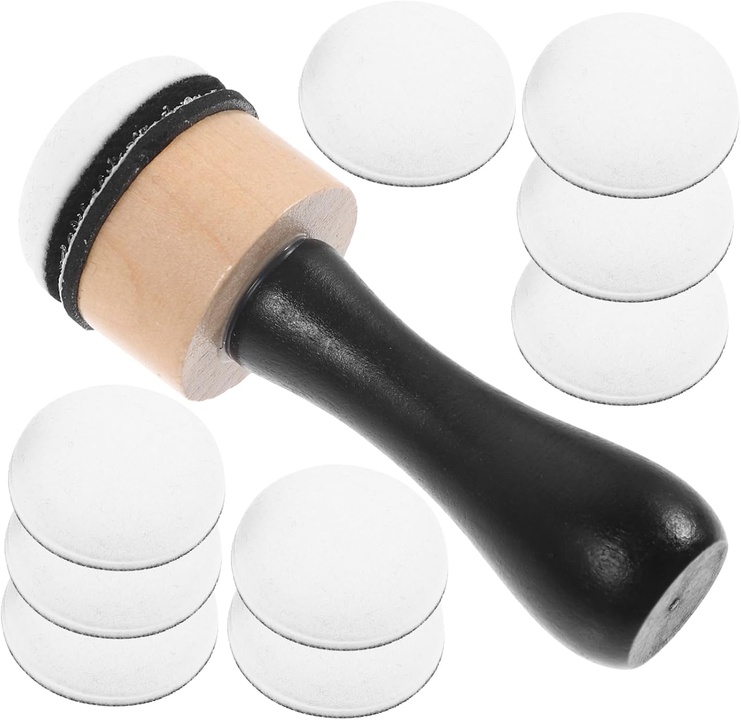 Healifty Painting Sponge Stamper with Wooden Handle Sponges for DIY Crafts and Art Projects Lightweight Paint Brush for Early Education Nursery School and Studio Use