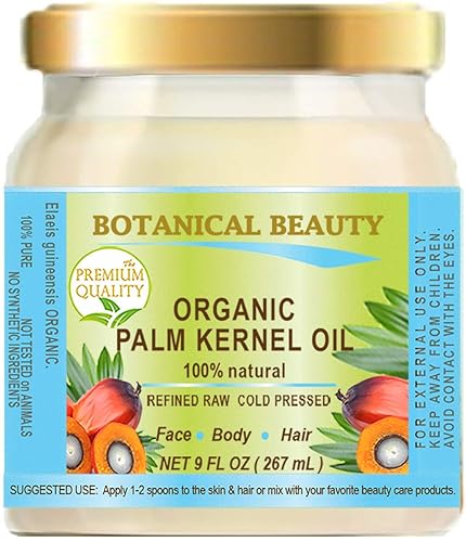 Botanical Beauty Aceite orgánico de palma puro prensado en frío. 9 onzas líquidas - 9.0fl oz. Aceite de palma para hacer jabón para la piel, el