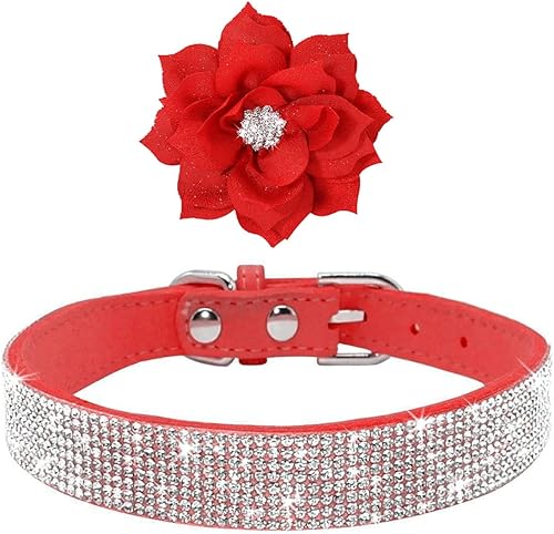 Miniatura 3 de Lindo collar para perro con diamantes de imitación brillantes, elegante collar de cristal con purpurina bonita joya suave para perros de raza