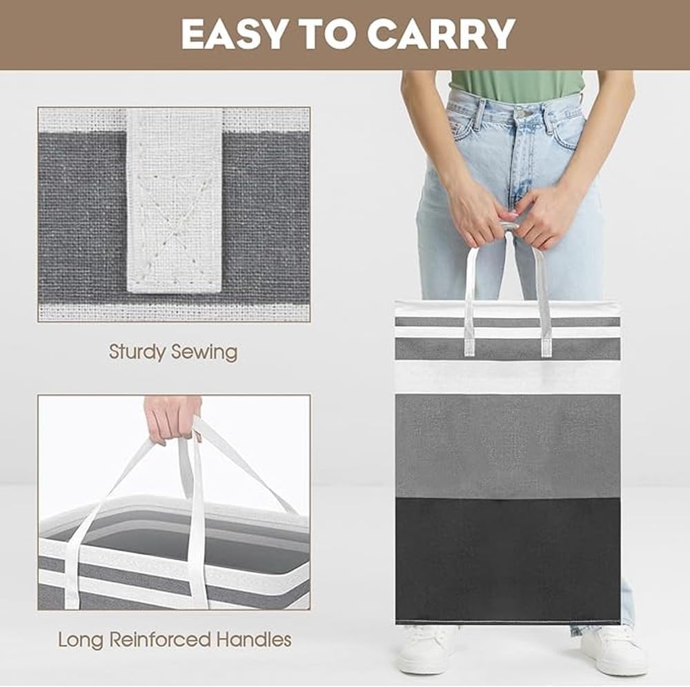 Cesto de ropa gris premium con capacidad extragrande de 75 litros