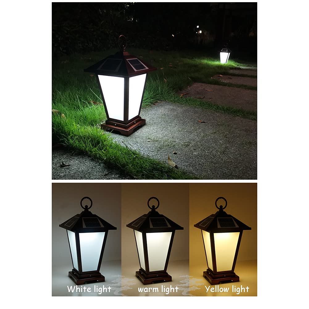 Światła słupkowe na zewnątrz, lampy ogrodowe, oświetlenie tarasu LED, solarne światła słupkowe na zewnątrz, lampa ogrodowa, ciepła biała lampa słupkowa, IP65, wodoodporna, nowoczesna latarnia słupkowa, do tarasu, ogrodzenia, willi, filar bramy