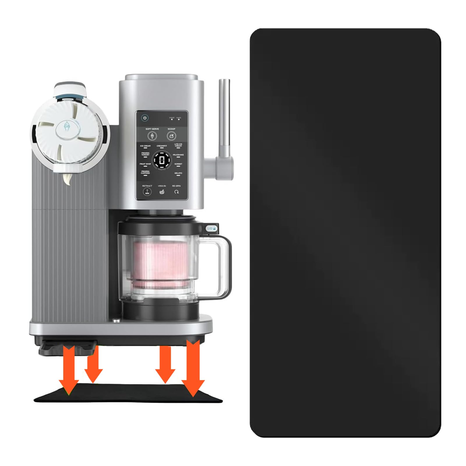 Sliding Pad for Ninja Swirl by Creami Ice Cream and Soft Serve Maker NC701 - Quickly Slide Ice Cream Maker on Table - Convenient Storage Strap