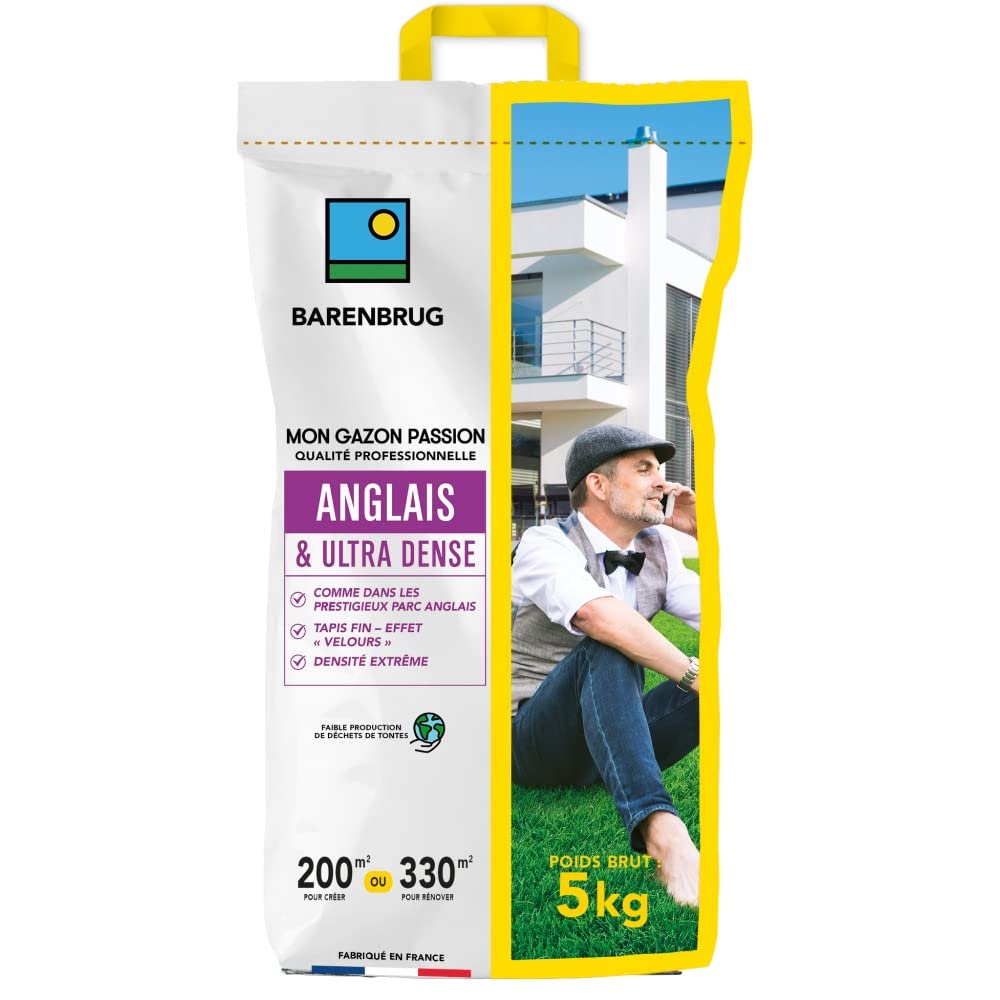 Césped inglés para parques y jardines privados de apariencia prestigiosa, 5kg