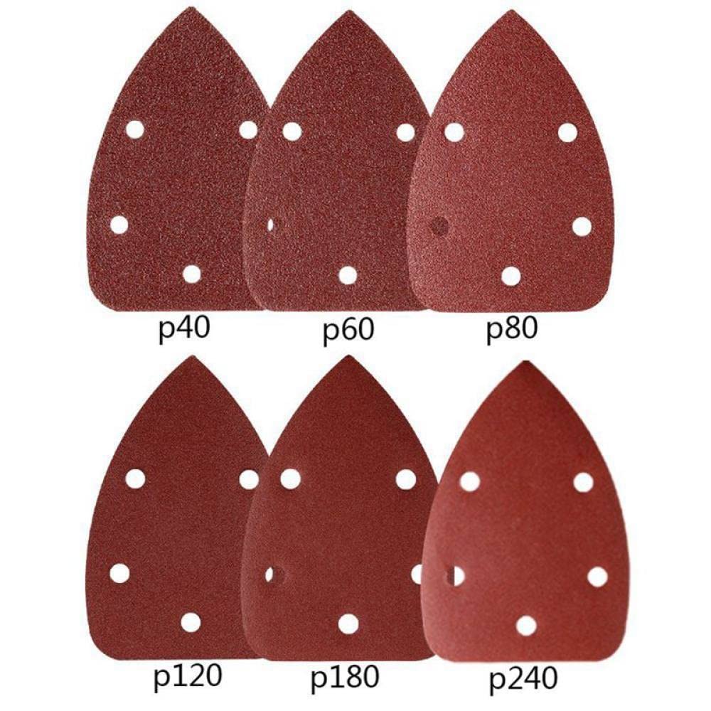72 Piezas 140mm Detalle de ratón Lijadora Papel de Lija Almohadillas para Lija Hojas de Lija Surtidas 40 60 80 120 240 Granos,H