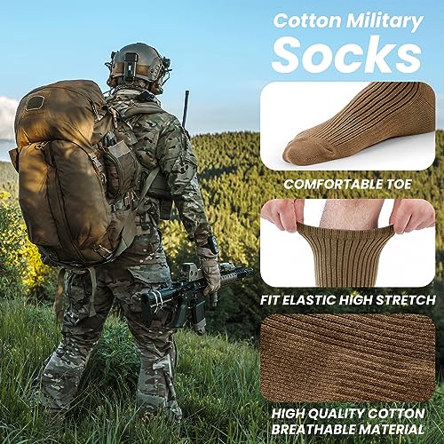 Hercicy 10 Pairs Us Army Military Boot Socks for Men Cotton Military Crew Army Socks for Trekking Hiking Outdoor Activities4