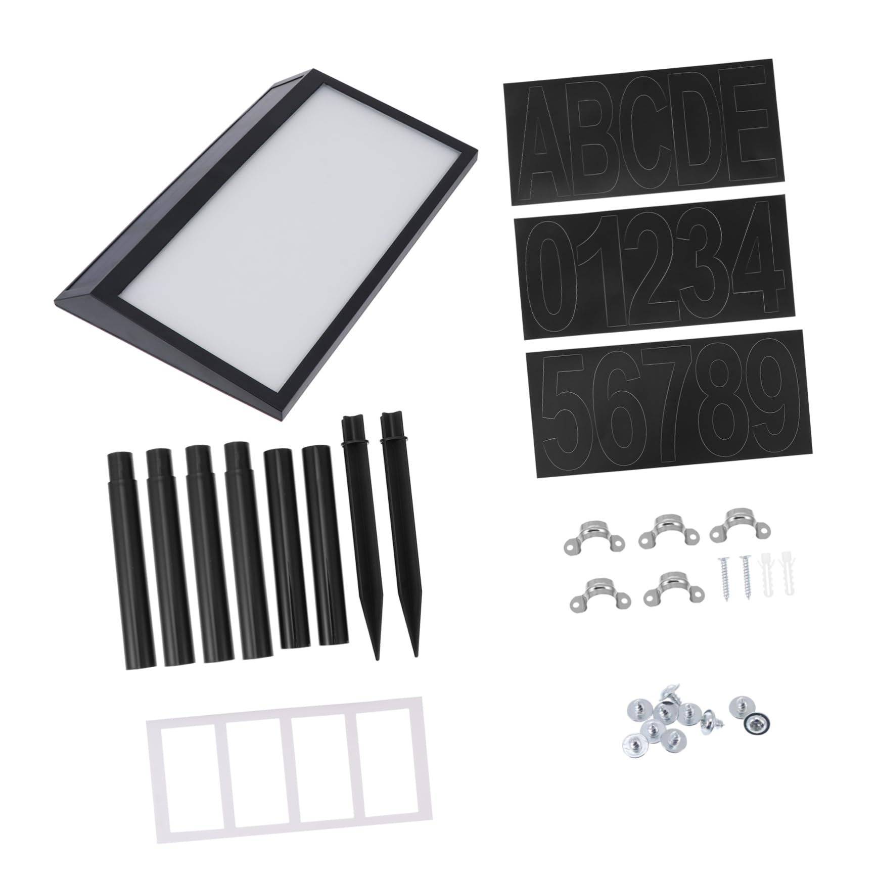 Lampada Solare da Esterno per Numero Civico 10 Led, Plastico Nero, 1200mah, Facile Montaggio per Centro Commerciale e Hotel