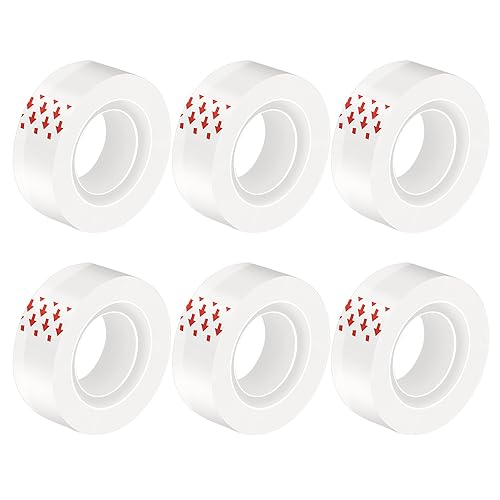 Cinta transparente para envolver regalo, 6 rollos que se pueden rasgar a mano, transparente, invisible, premium, multiusos, cintas brillantes