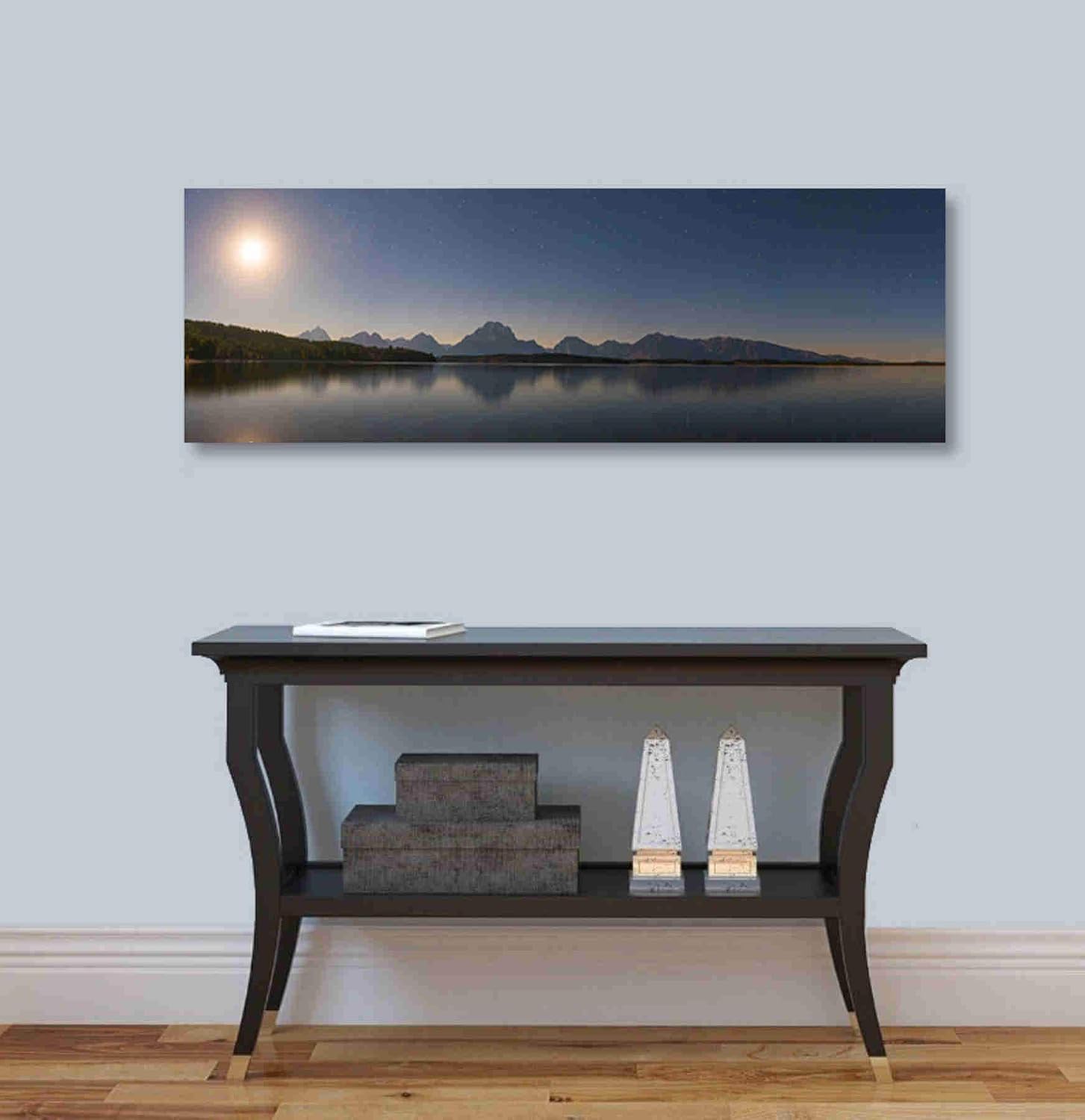Epic Graffiti 'Jackson Lake Moon' by Darren White, Canvas Wall Art, 12"x36"