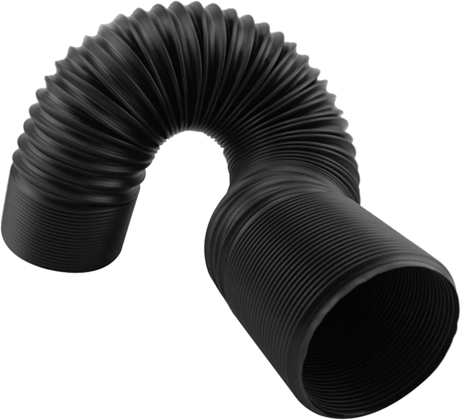 Flexible Transparent Black PU Debris Hose, 200mm ID, 1m Length, 0.63-2mm Thickness, for Industrial Vacuum Extractor(0.93mm)