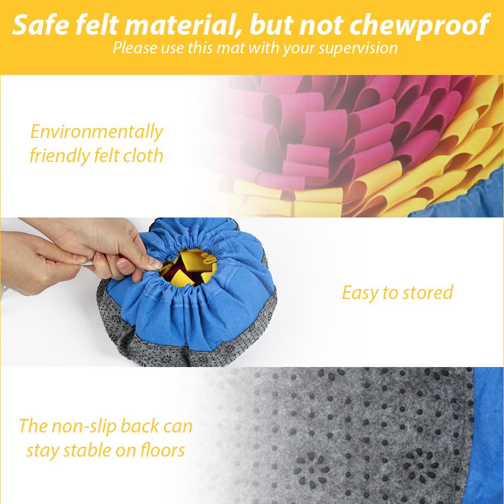 AYESY Tappeto Olfattivo Cane, 48 cm Tappetino antiscivolo per animali domestici con coulisse per appenderlo,tappetino per sniffare cibo,per l'allenamento Olfattivo lo Slow Food Sollievo Dallo Stress