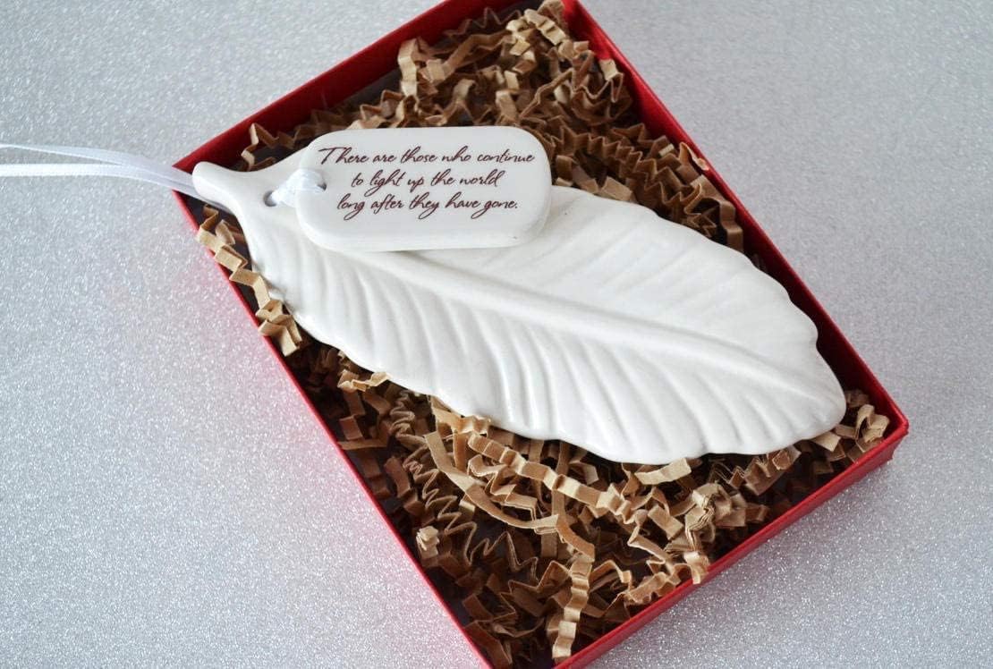 Sympathy Ornament, Sympathy Gift, Feather Sympathy Gift - There Are Those Who Continue to Light Up the World Long After They Have Gone.