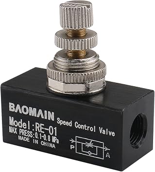 Baomain Flow Control Valve RE-01 G 1/8 Pipe Female Threaded Restrictive Speed