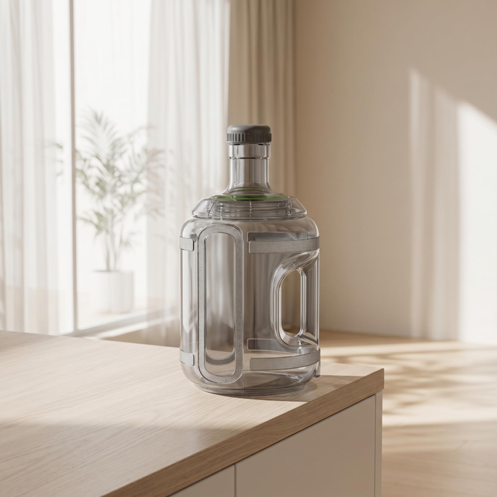 Tanica Trasparente Secchio Antischizzo Serbatoio d’acqua per Macchina Del Caffè, Grigio Nebbia, 7.5L