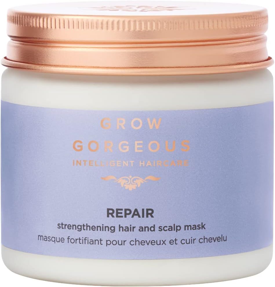 Grow Gorgeous Repair Hair and Scalp Mask 200ml - With Niacinamide - For Damaged, Brittle hair - Suitable for Bleached and Chemically Treated Hair - Vegan