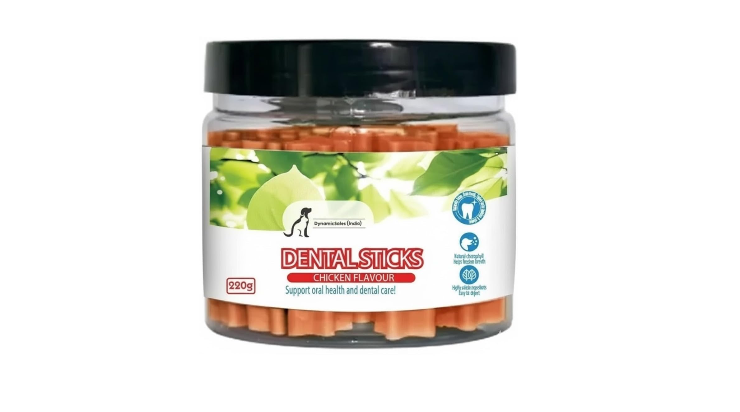Dental Treats for Dogs | Dental Sticks, Chicken Flavour | Plaque, Tartar & Bad Breath Control | Healthy Teeth & Gums Chews – 220g