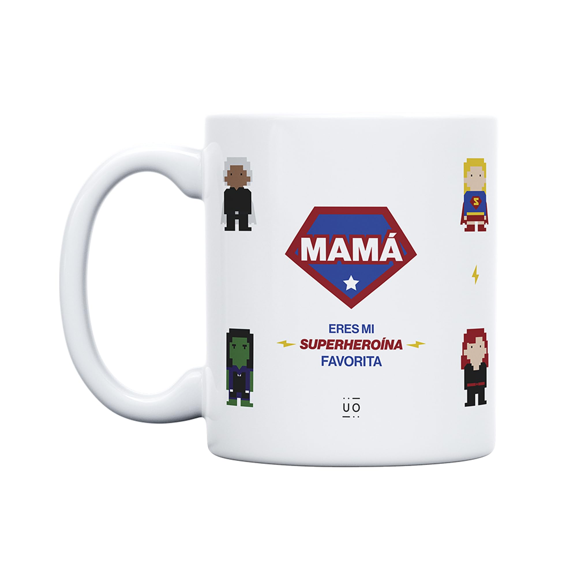 UO Gift Mug with Message Mom You are My Favorite Superheroine, Mother's Day Gift, Gift for Moms, Gift for Moms, Gift for Mums, 350 ml, Ceramic, Breakfast Mug