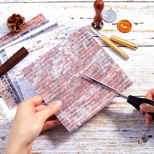 GORGECRAFT 24 Sheets 12 Styles Brick Scrapbook Paper Pad 15.2x15.2cm Single-Sided Decorative Decoupage Cardstock Paper Background Supplies for Journaling Planners Card Making Photo Album Origami - Image 3