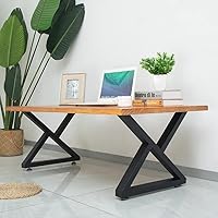 Vista 3 de Patas de mesa de centro de 16 pulgadas de alto, patas de escritorio de metal, base de silla de banco moderna industrial negra, forma triangular