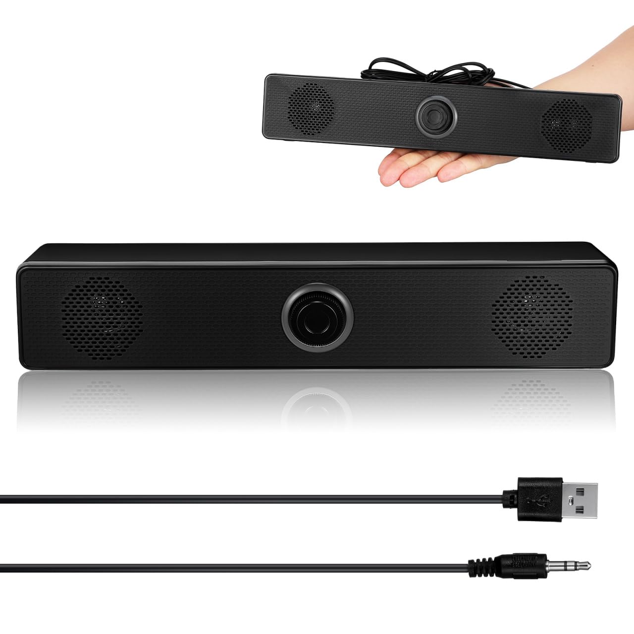HOMSFOU Wired Speaker Soundbar with Subwoofer Soundbars with Subwoofer Sound Bars for Tv Soundbar Sound Speaker Stereo and Noiseless Soundbar System Small Soundbar for Tv Speakers Plastic-image-49