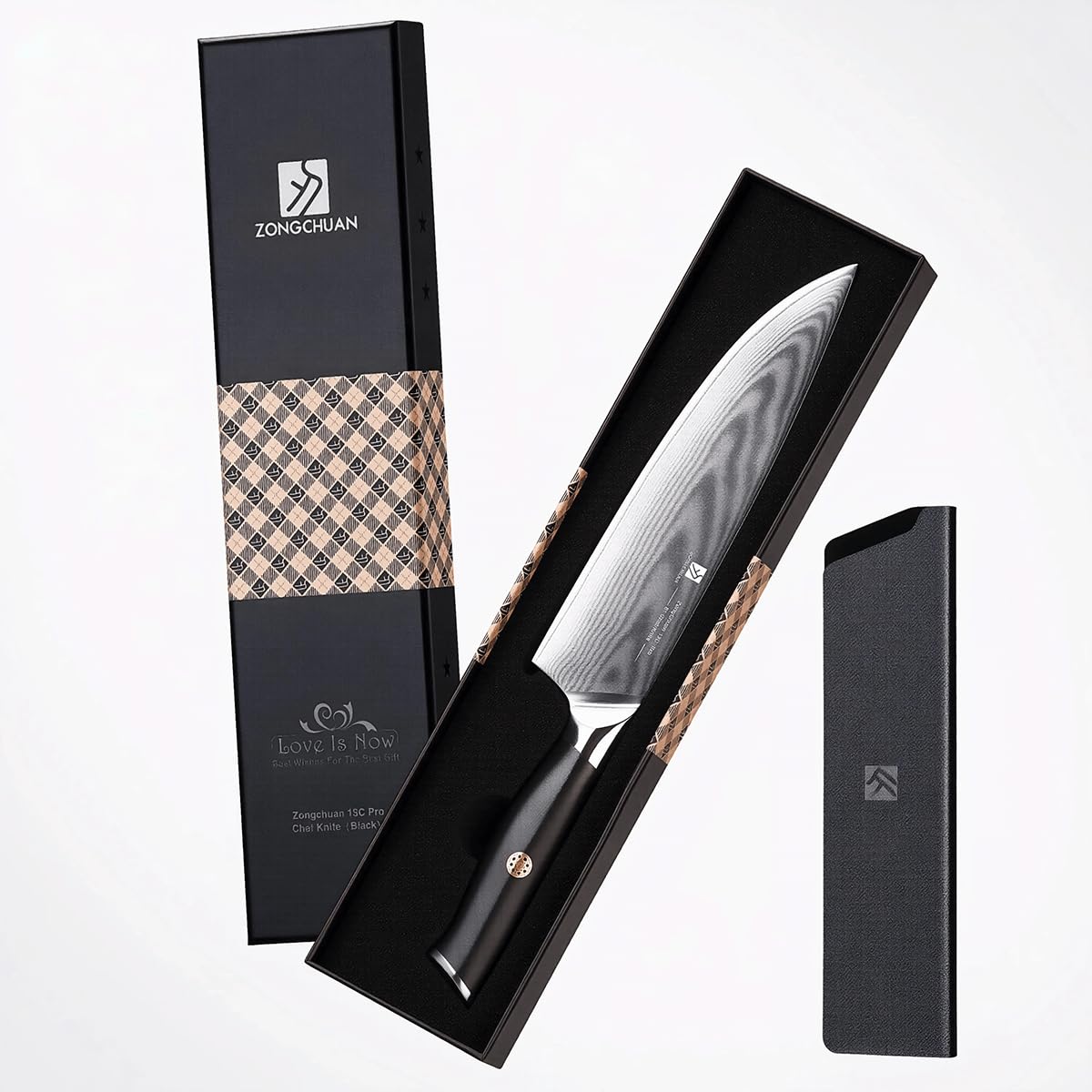 8-Inch Damascus Chef Knife, 67-Layer High Carbon Stainless Steel Kitchen Knife with Ergonomic Red Black G10 Handle, Protective Sheath & Gift Box for Home and Professional Cooking — Amazon image 10