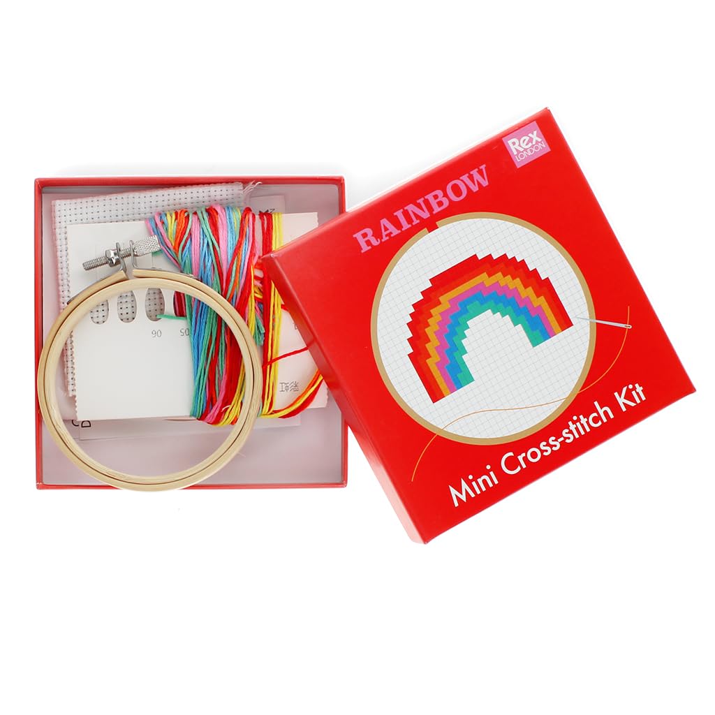 Rex London Multi Mini Cross-Stitch Kit - Rainbow