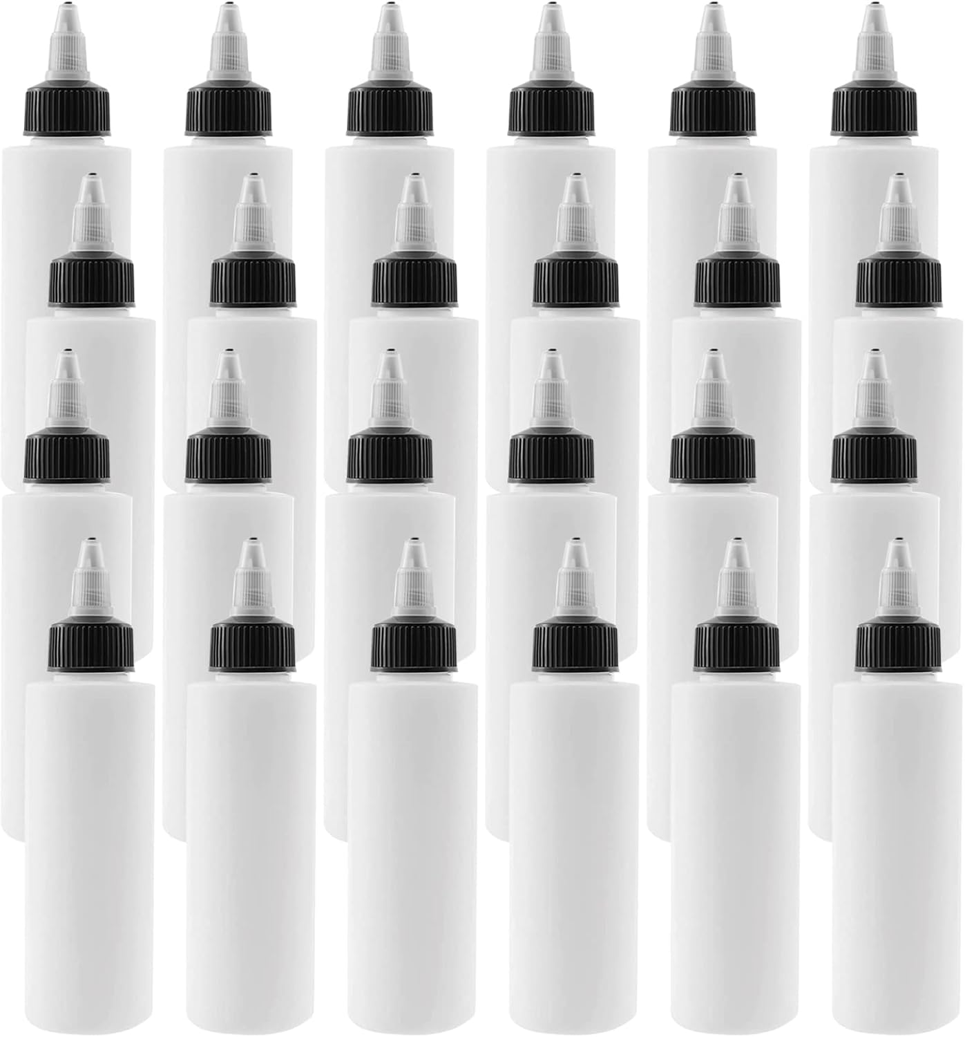 KOHAND 24 Pack 120ML/4OZ Plastic Squeeze Dispensing Bottles with Twist