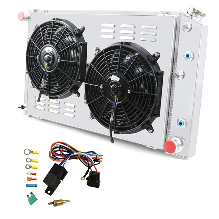 Buy OzCoolingParts 3 Row Core Aluminum Radiator + 2 x 10" Fan w/Louver