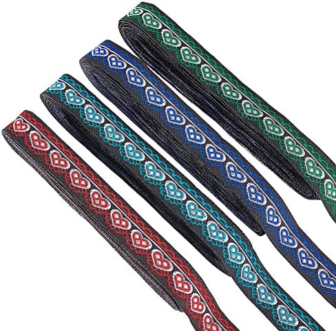 Blumenband 5m Ethnisch Stil - Jacquard Band 32mm Breit Für Basteln & Nähen