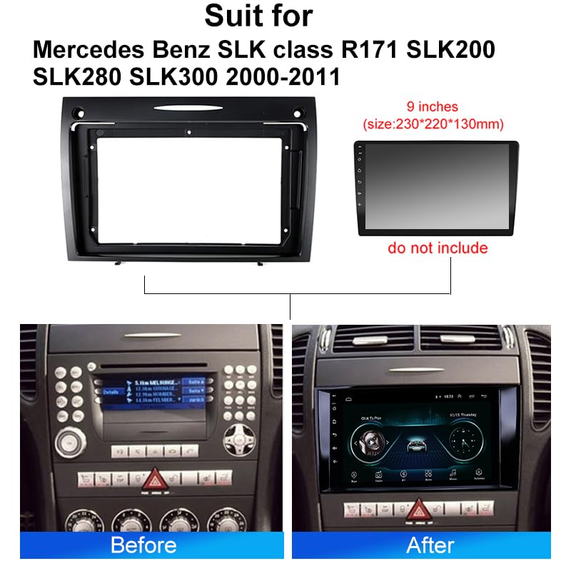 Cadre radio Benz SLK R171 pour console Android 2 DIN de 2000-2011 - 7