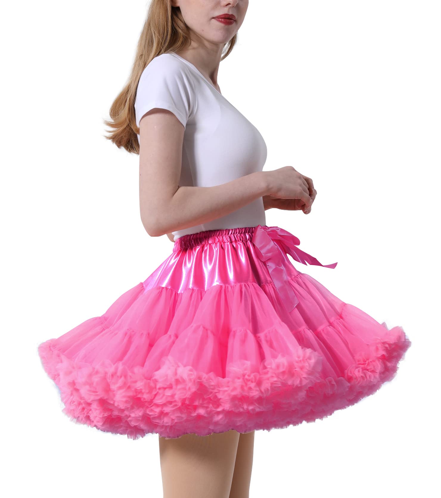 Enaguas para mujer, falda tutú con cintura elástica, de gasa, suave, para ballet, baile, cosplay, Lolita, falda esponjosa