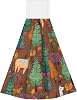 Hanging Hand Towel Soft Absorbent Bath Towel Kitchen Dish Towels with Hanging Loop Fast Drying Tie Towels for Bathroom Kitchen Home Decor Alpaca in The Forest