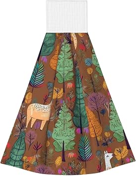 Hanging Hand Towel Soft Absorbent Bath Towel Kitchen Dish Towels with Hanging Loop Fast Drying Tie Towels for Bathroom Kitchen Home Decor Alpaca in The Forest