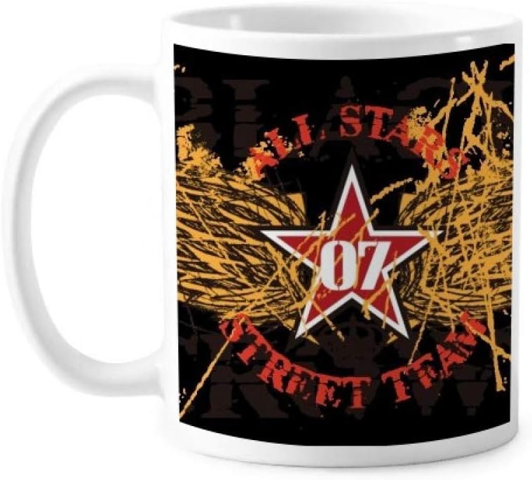 DIYthinkerGraffiti Street Star Wings Crown Pattern Mug Pottery Ceramic Coffee Porcelain Cup Tableware