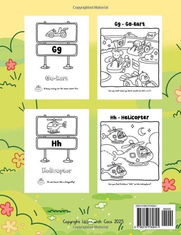 ABC Coloring Book for Kids Ages 3-6: Vehicle-Themed ABC Workbook for Toddlers and Preschoolers: Letter Tracing, Fun Facts, Quizzes, and Coloring Pages – Cute and Easy Practice Book for Kindergarten. image 3