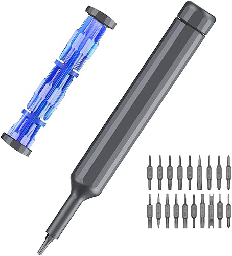Juego de destornilladores de precisión 27 en 1, mini juego de destornilladores con 26 puntas de acero de aleación S2 resistentes, destornillador