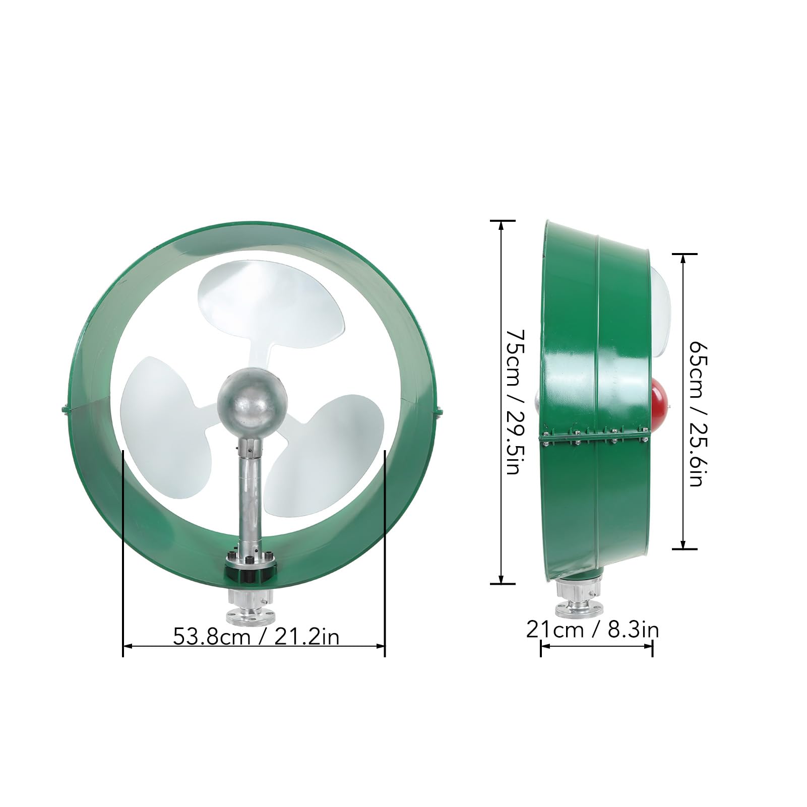 Generador de Turbina Eólica de 400 W, Alternador de Generador Eólico de Imán Permanente con Motor Síncrono de NdFeB, Arranque de 3,5 M S, Máximo de 70 M S para Carga en Casa de Cabina de