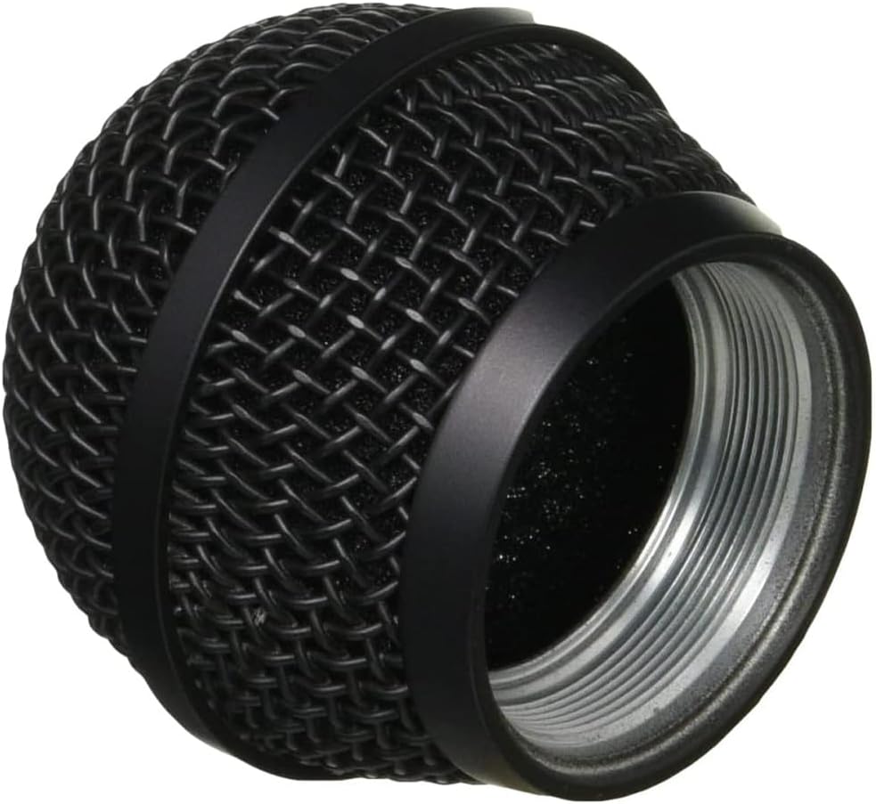 2 Pack Microphone Replacement Grille, Fits for Shure PG48, PG58, PGX2, BLX288, PG24 Mic Head Cover, Microphone Ball Head Mesh Grill Black